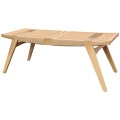 Tabouret pi3 Contemporary, structure en Oak Nature, assise en corde danoise naturelle