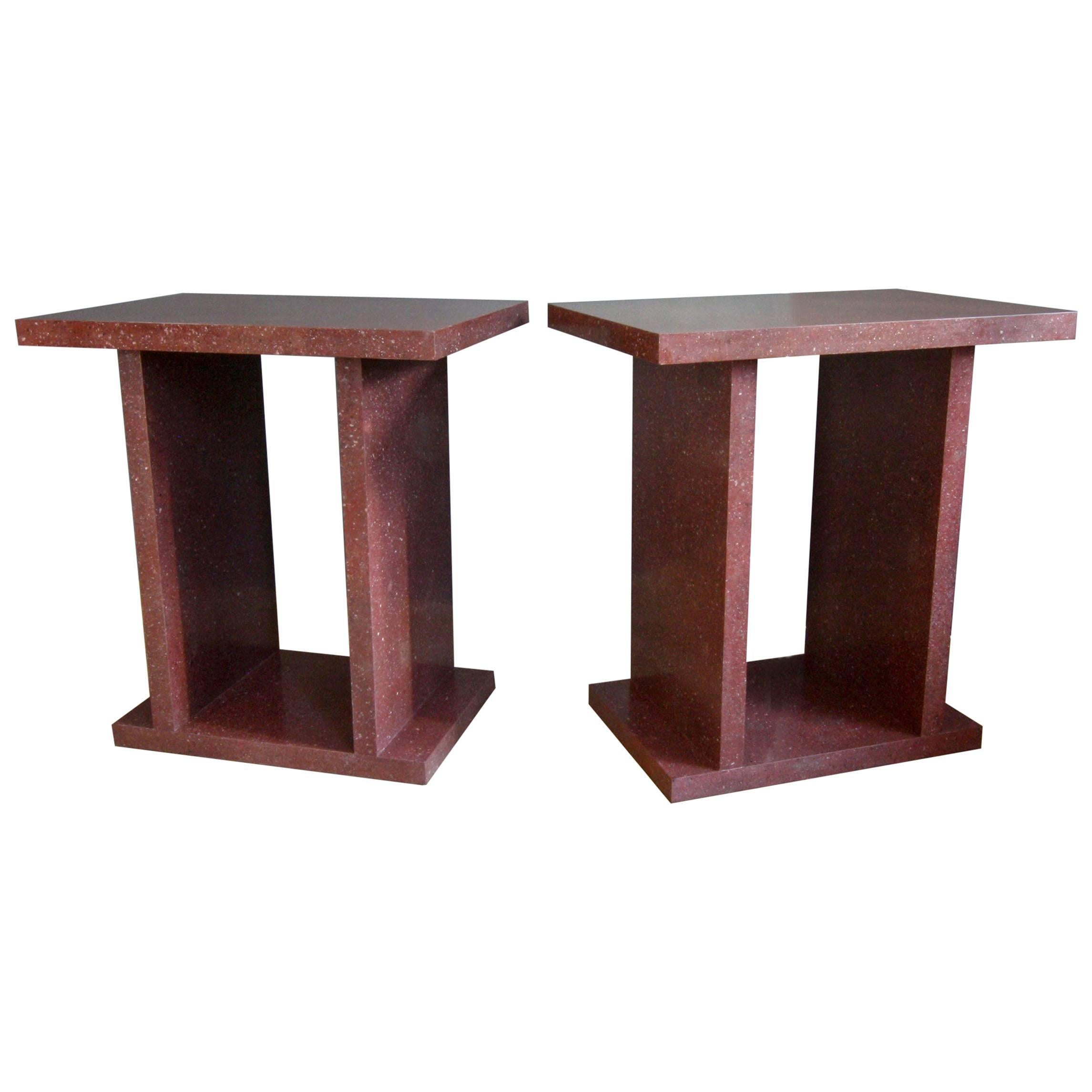 Faux Porphyry Side Tables For Sale