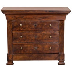 Antique French Louis Philippe Walnut Chest Commode, circa 1870