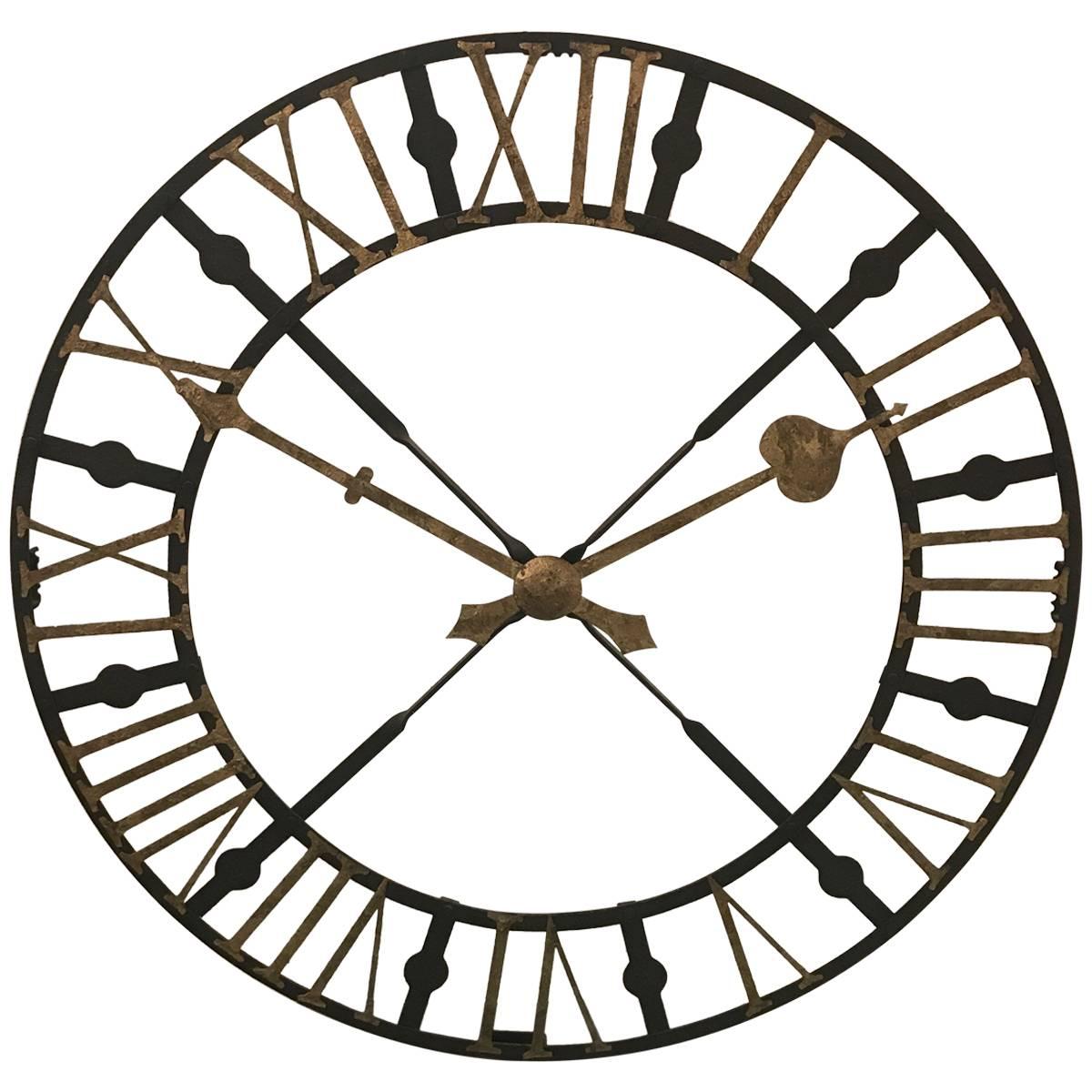 Large Wrought Iron Clock Face