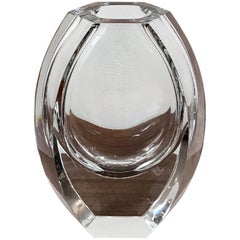 Modern Clear Crystal Vase by Baccarat, France, Late 20th Century