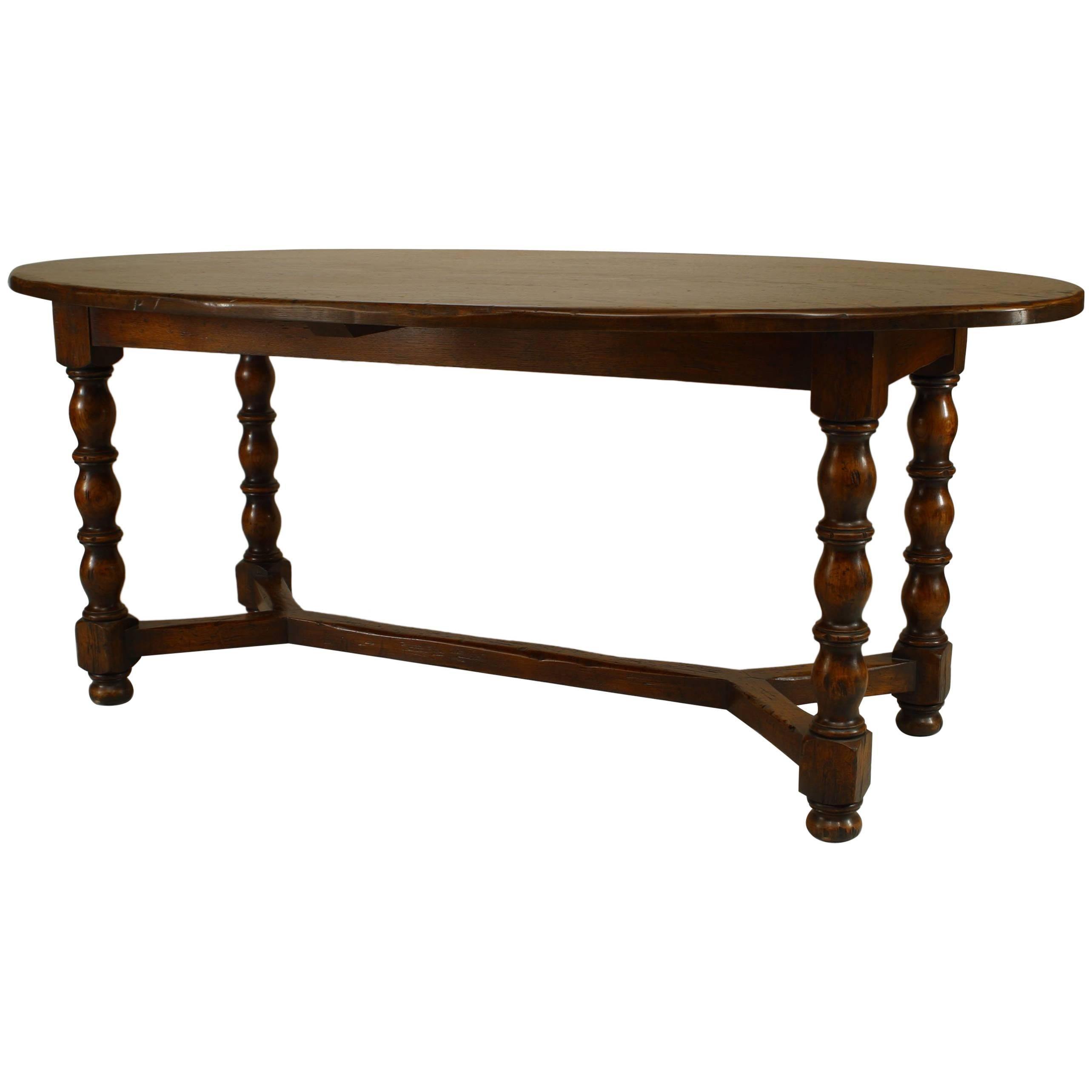 English Renaissance Style Oak Refectory Table For Sale