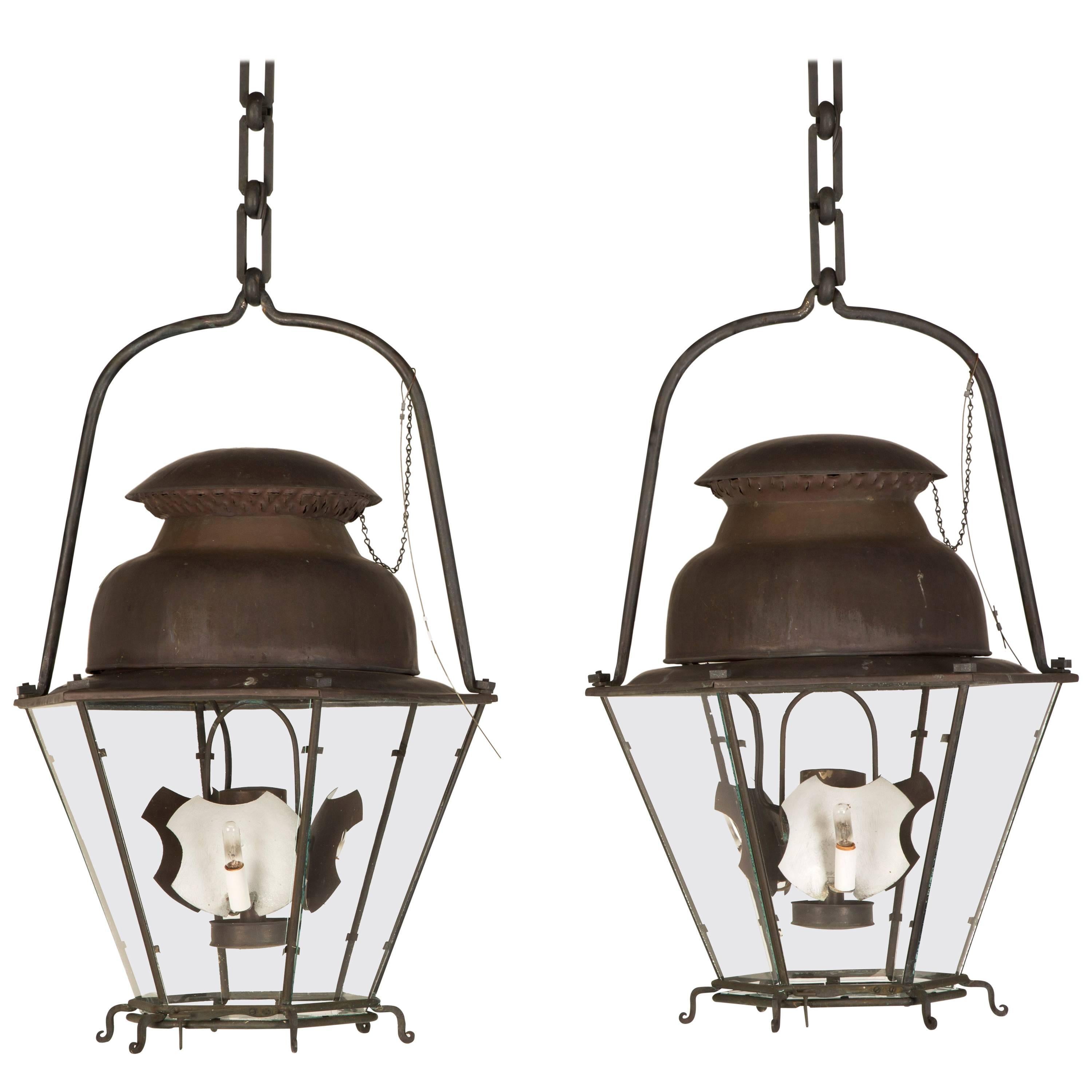 French 18th Century Style Copper Lanterns from the Original French Blueprints