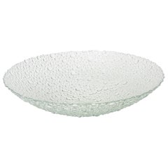 Scandinavian Textural and Sculptural Vintage Bubble Glass Bowl