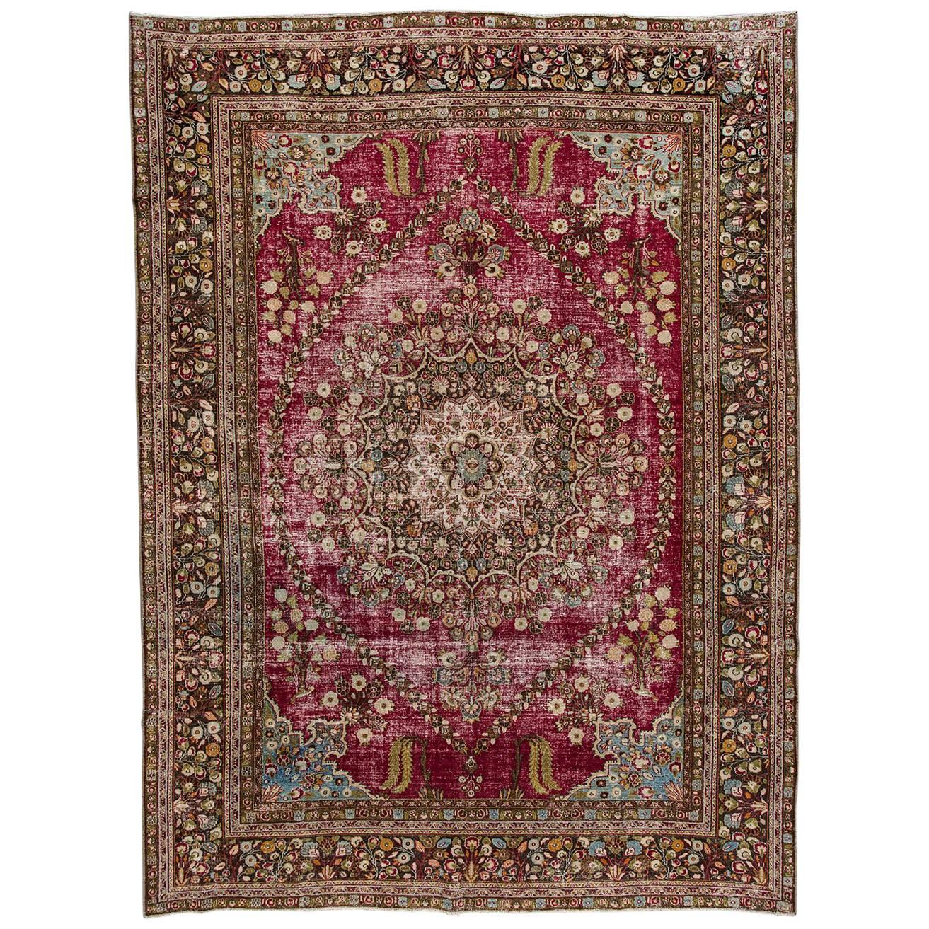 Antique Persian Mashad Rug For Sale at 1stDibs