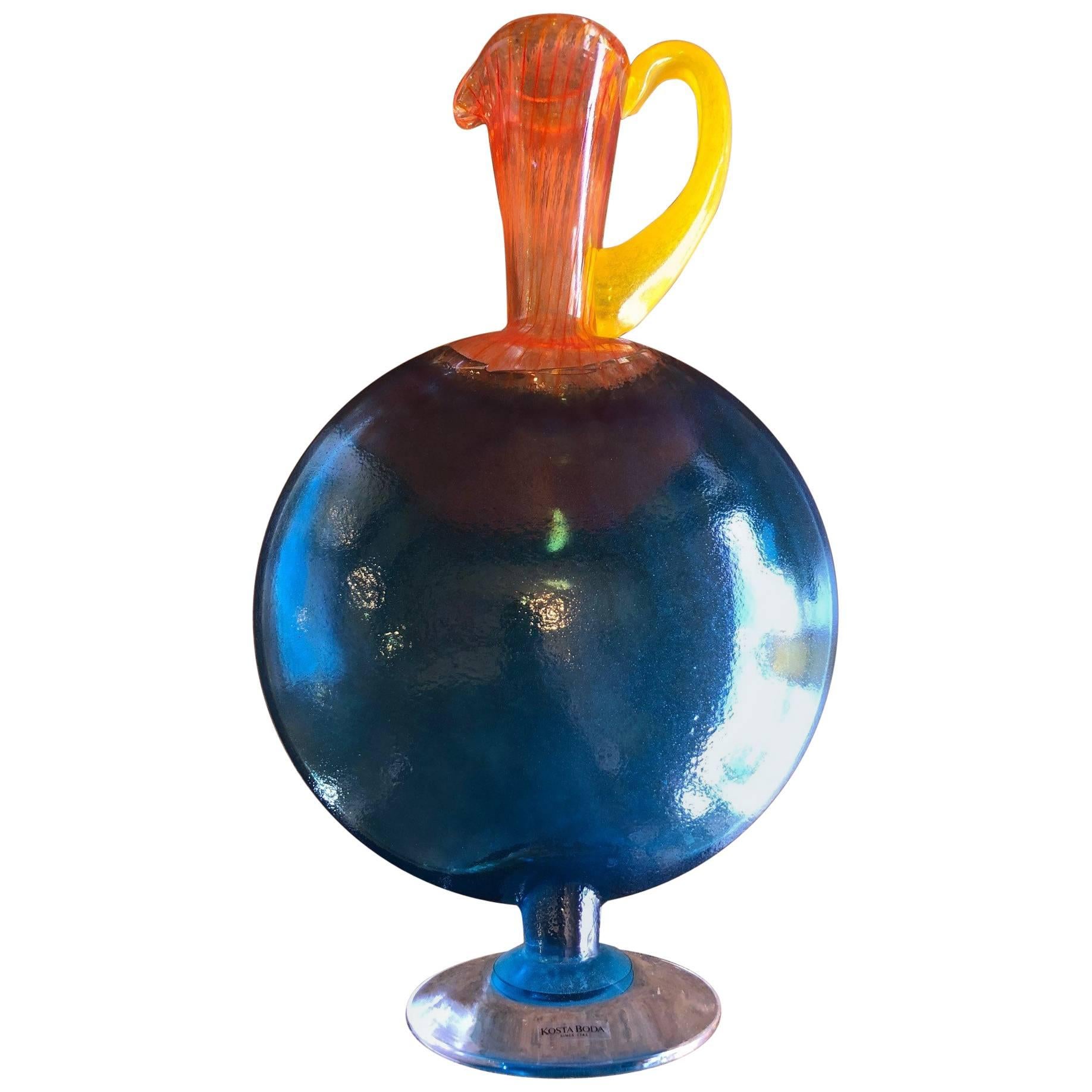 "Bon Bon" Art Glass Ewer or Pitcher by Kjell Engman or Kosta Boda