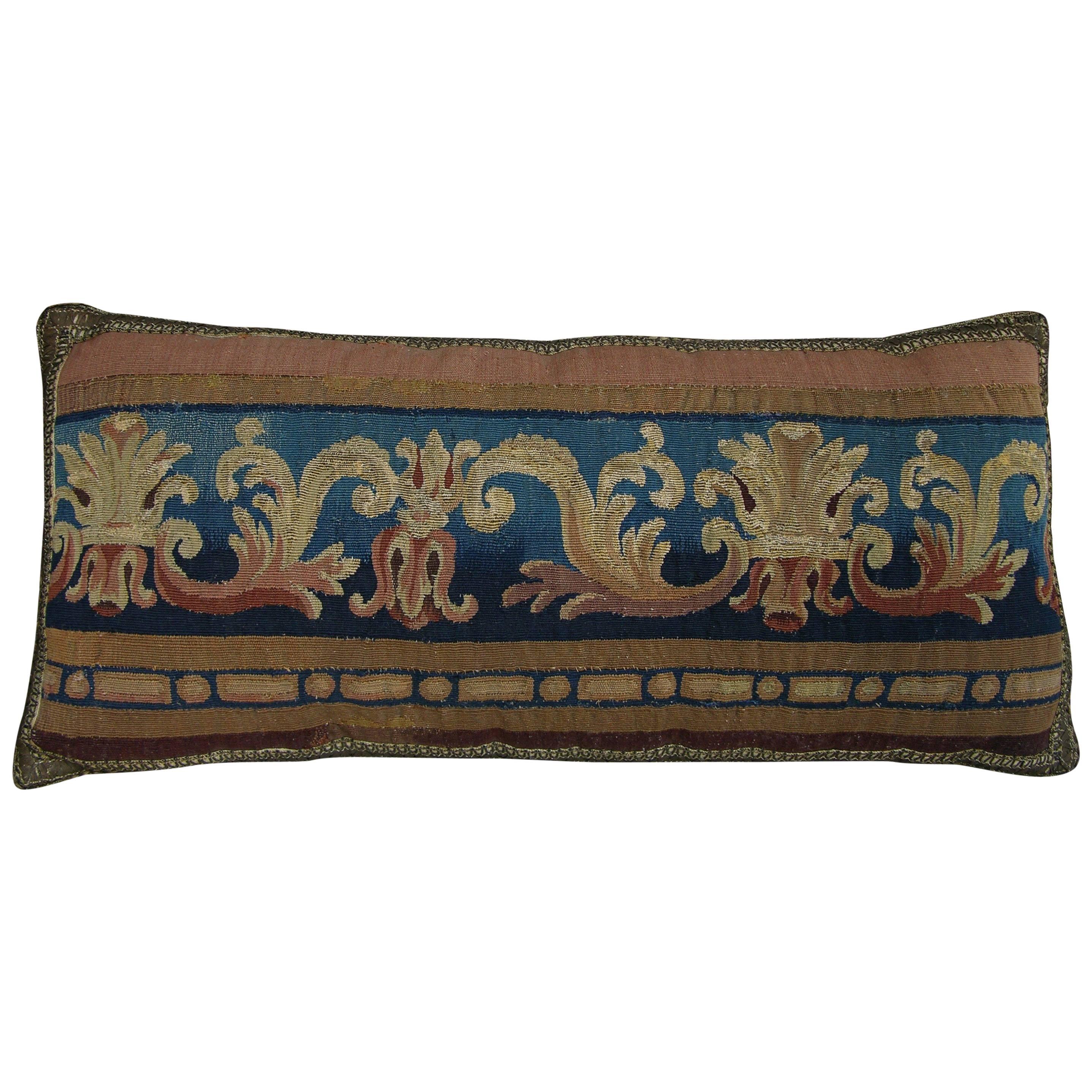 Antique Brussels Tapestry Pillow, circa 16th Century 188p For Sale