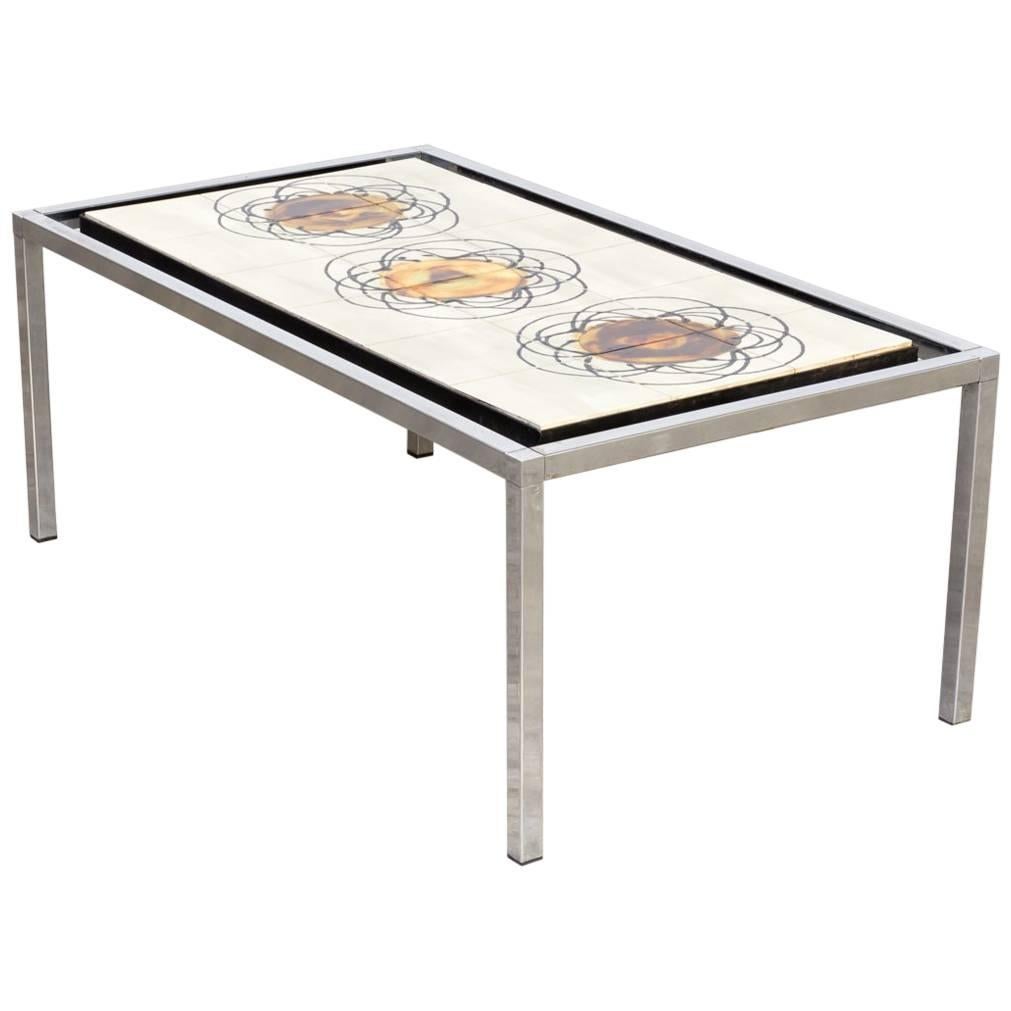 1960s Juliette Belarti Hand-Painted Coffee Table For Sale
