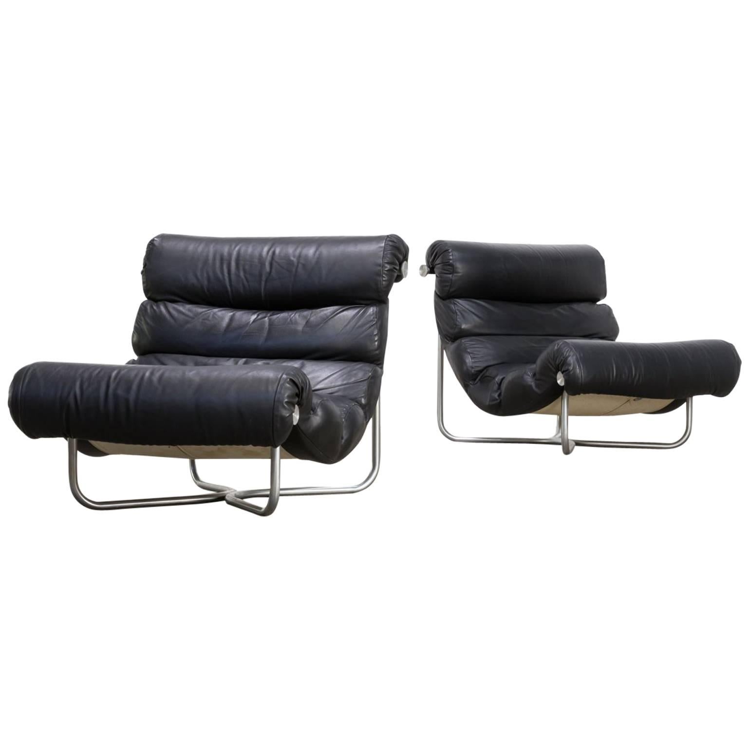 Georges van Rijck ‘Glasgow’ Lounge Fauteuils & Ottoman for Beaufort Set of Three For Sale