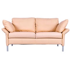 BMP Rolf Benz Designer Leather Sofa Ochre Two-Seat