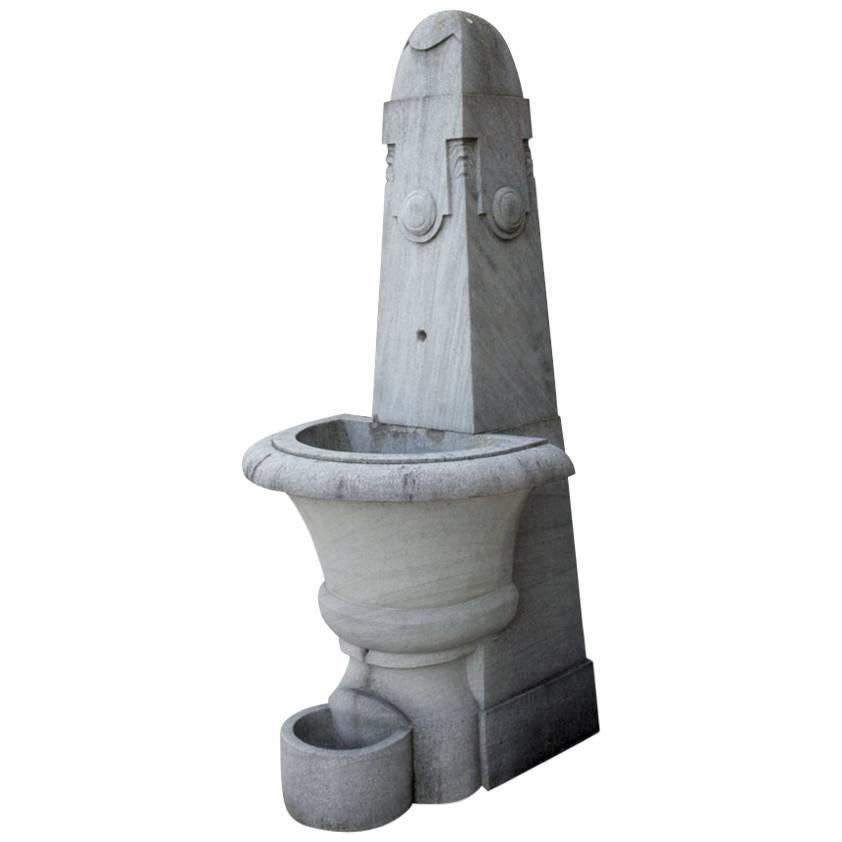 Sandstone Wall Fountain in Art Deco Style For Sale