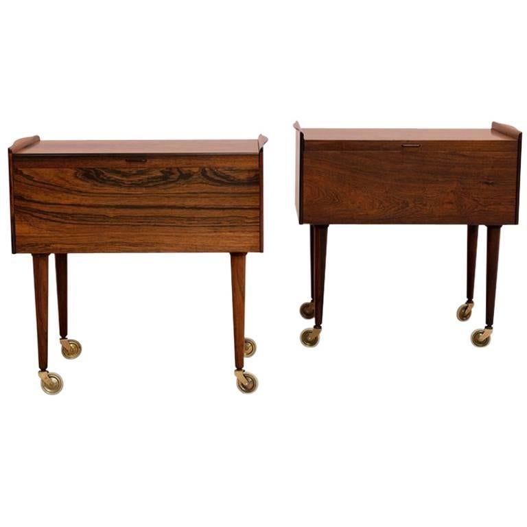 Pair of Side Midcentury Tables by Danish Cabinetmaker A. Andersen & Bohm For Sale