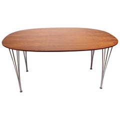 Super Ellipse Table in Rosewood by Piet Hein, Arne Jacobsen and Bruno Mathsson