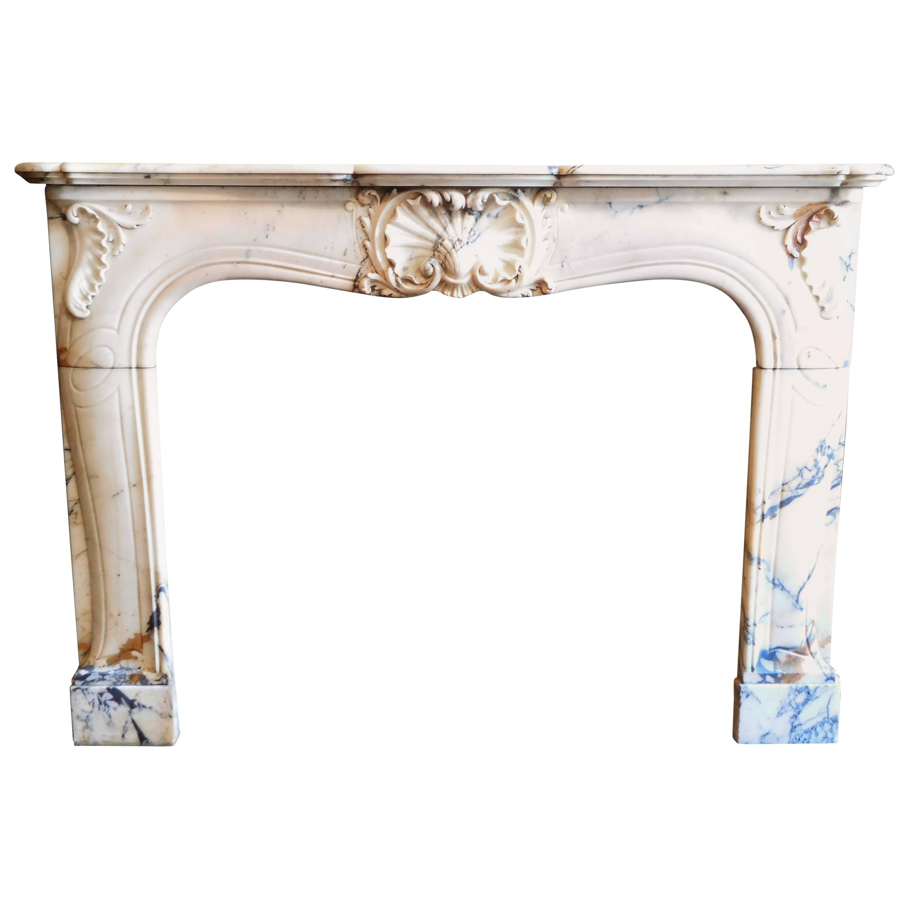 LOUIS XV Style Fireplace In Rococo Manner For Sale