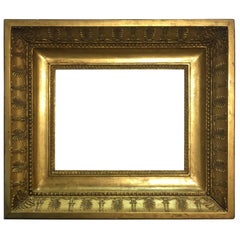 Antique Late 19th Century Italian Neoclassical Wood Frame with Gold Leaf Cover