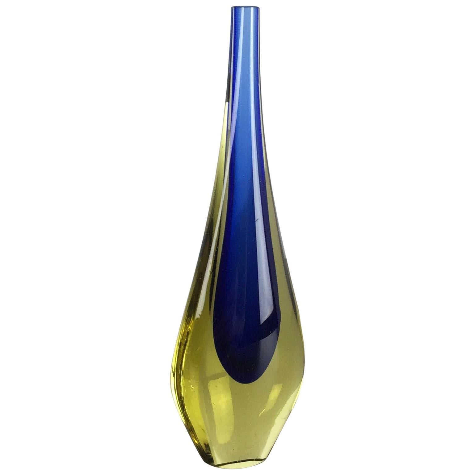 Small 1960s Murano Glass Sommerso Single-Stem Vase by Flavio Poli, Italy