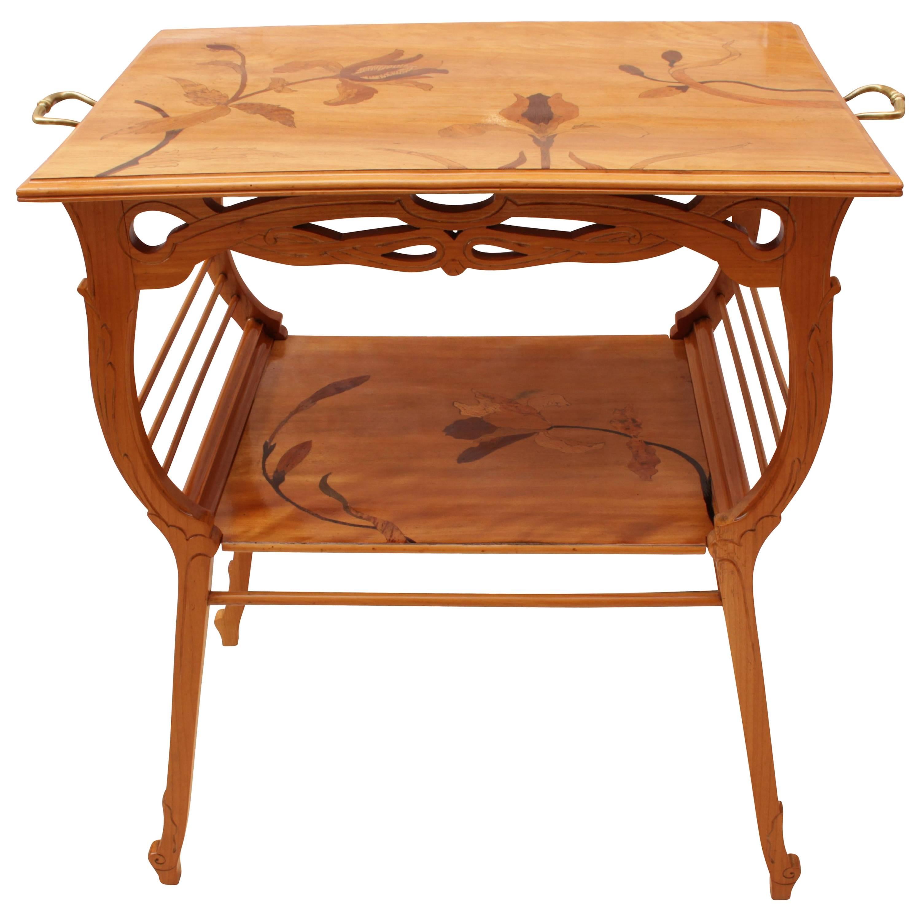 Art Nouveau Cherry Walnut Side Table