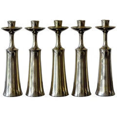 1950s Jens Harald Quistgaard Scandinavian Brass Candlesticks for Dansk Design