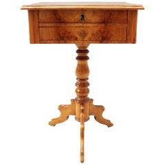 Late Biedermeier Sewing Table Made of Ash Wood