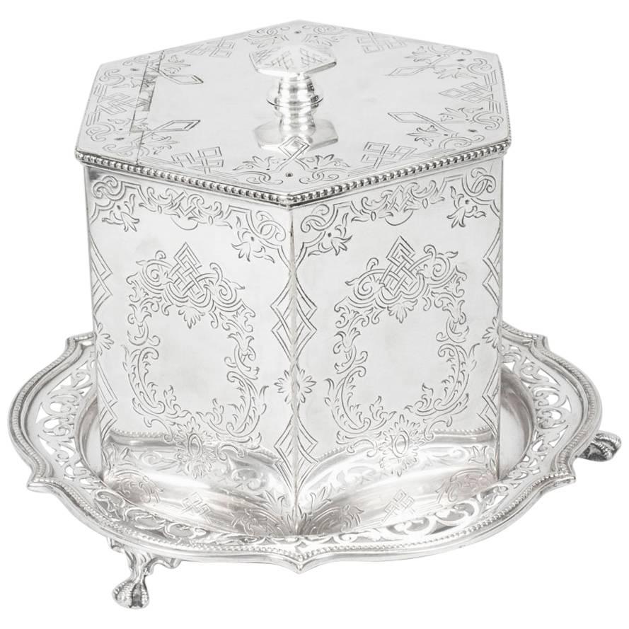 Antique Victorian Silver Plated Biscuit / Sweet Box, 19th Century