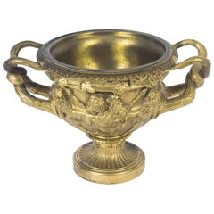 Antique Italian Grand Tour Gilt Bronze Model of Warwick Vase, 19th Century