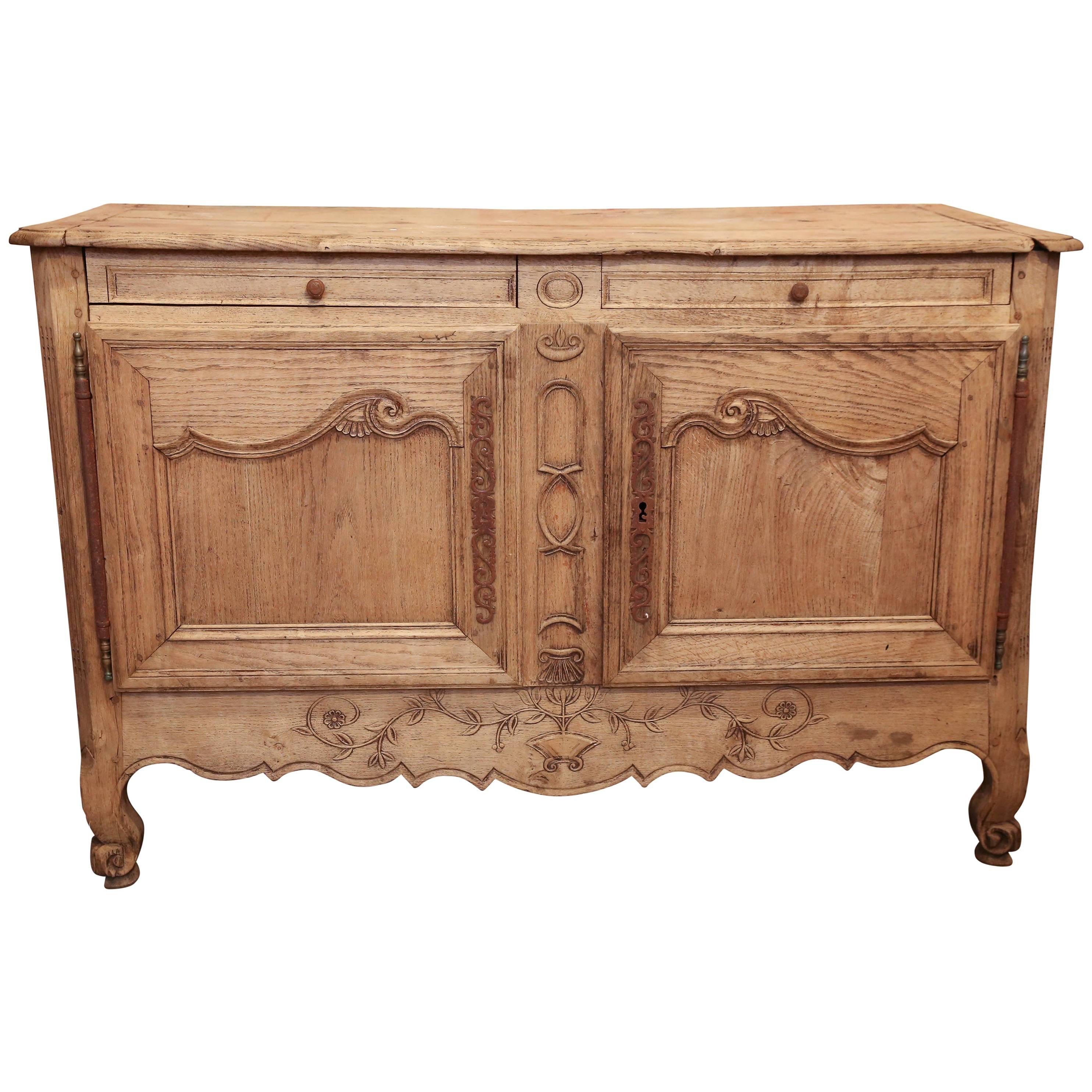 Antique French Oak Sideboard Buffet Cabinet