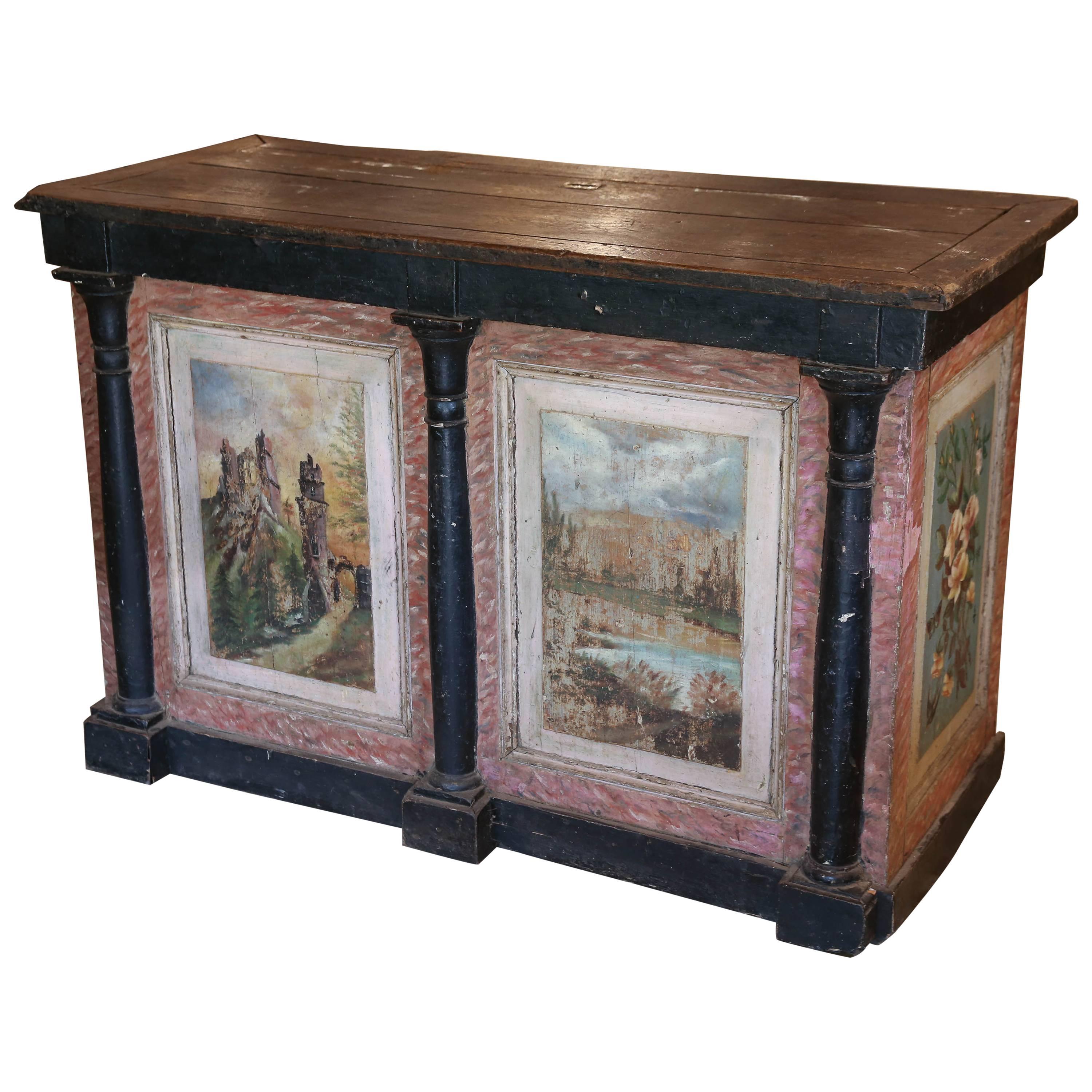 19th Century French Empire Painted Comptoir Counter