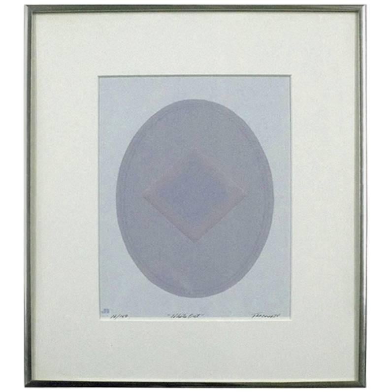 1984 Signed Tony Tascona "White Out" Embossed Serigraph Silkscreen 16/157 For Sale