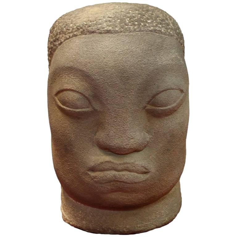 Jose de Creeft Carved Stone Head For Sale