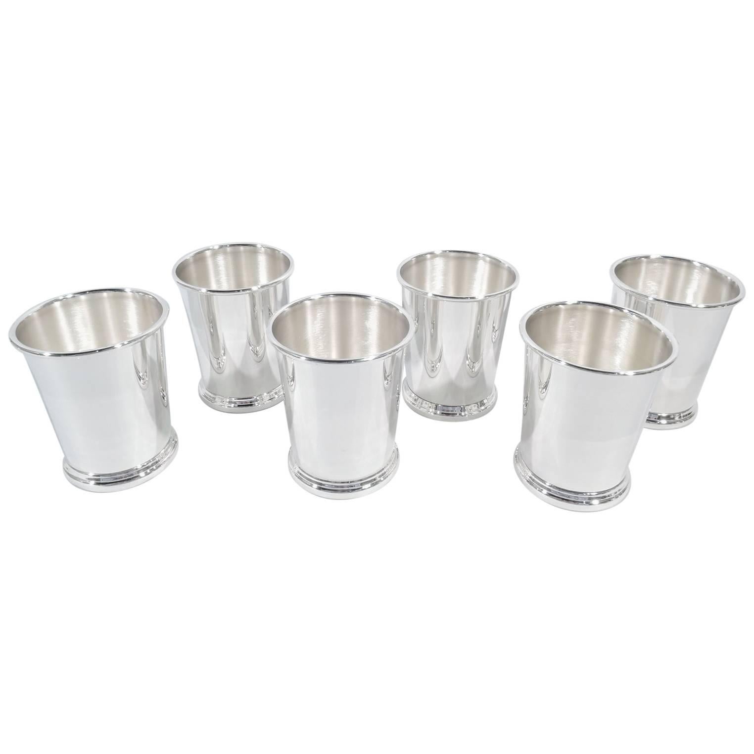 Set of Six Preisner Sterling Silver Mint Julep Cups