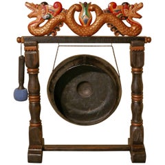 Gong de table chinois peint