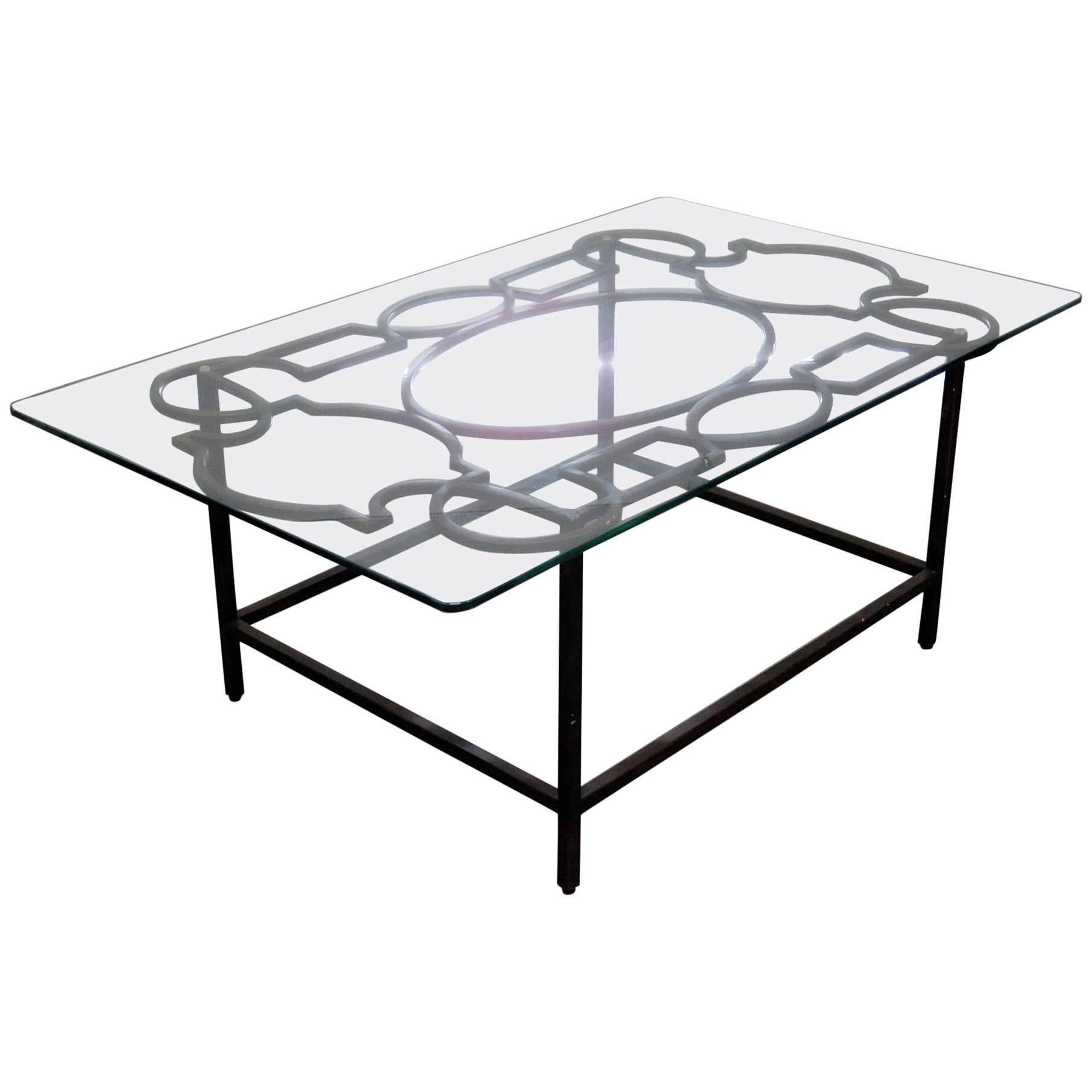 Round Industrial Style Coffee Table at 1stDibs