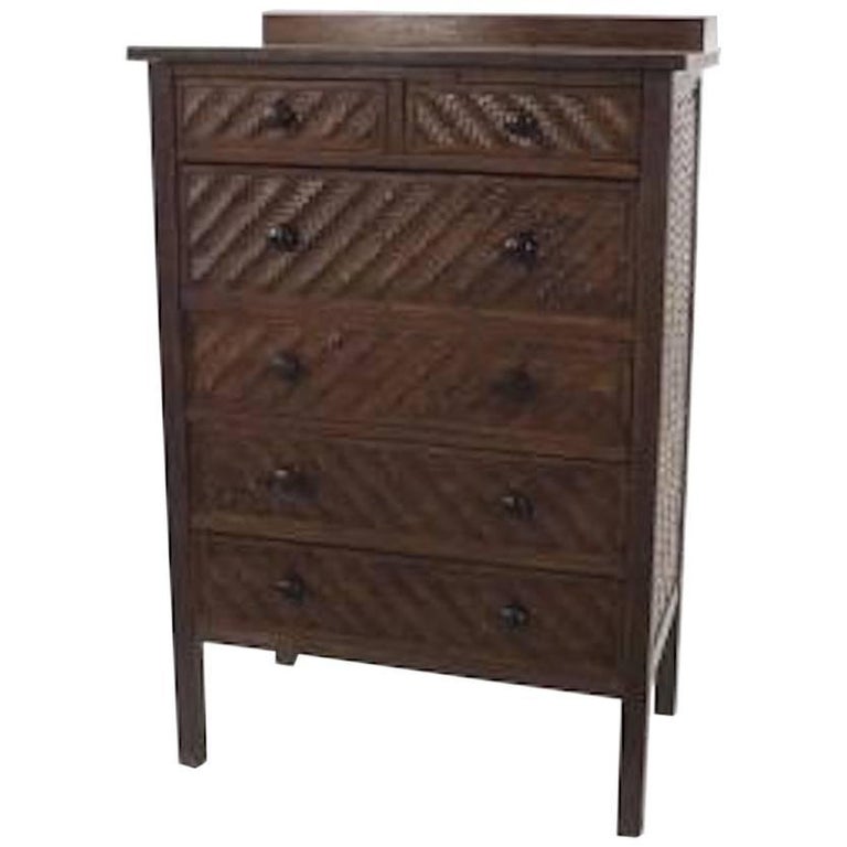 American Rustic Mission Dark Stained Oak Chest For Sale At 1stdibs