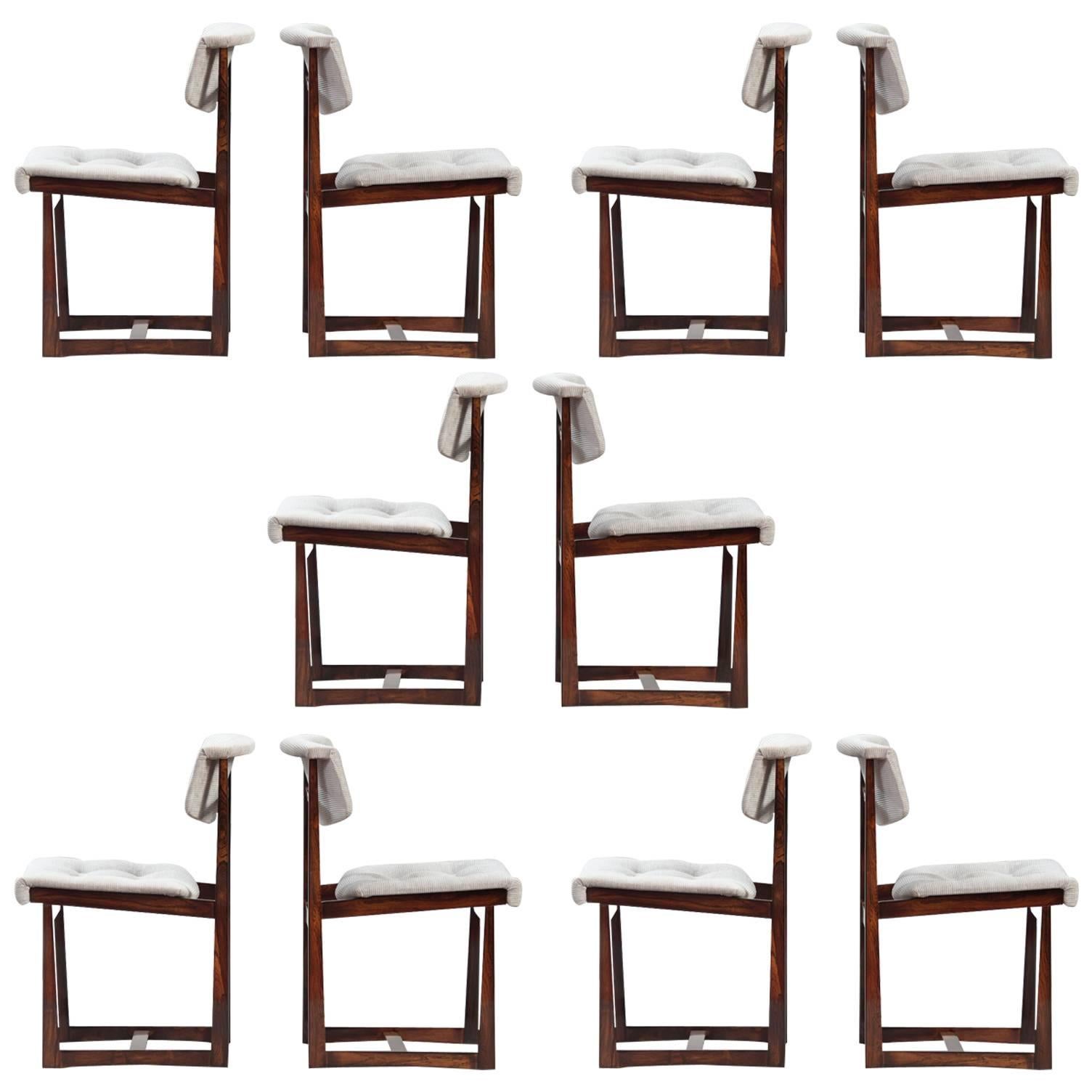 Rosewood Midcentury Dining Chairs, Set of Ten