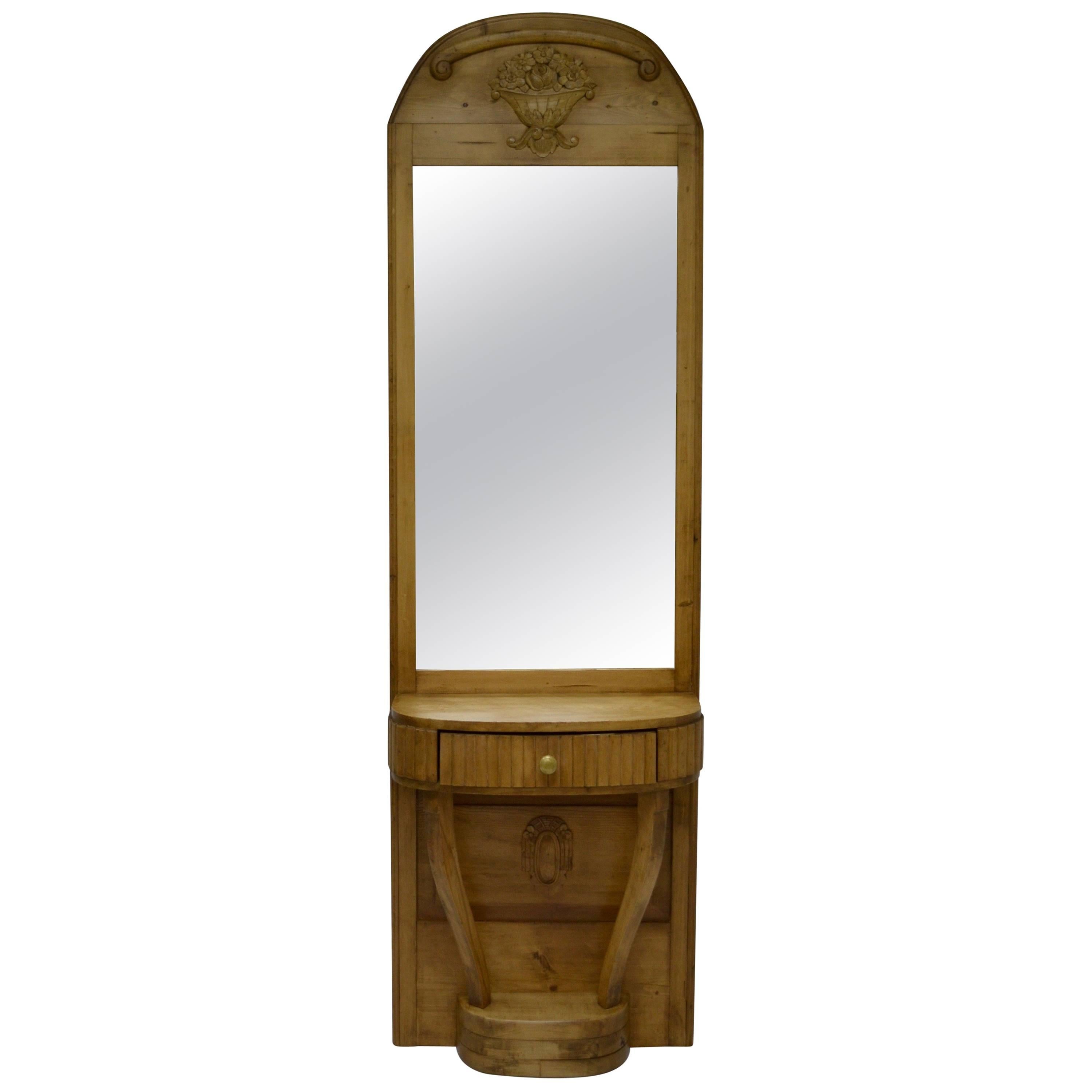 Pine and Beechwood Pier or Console Mirror