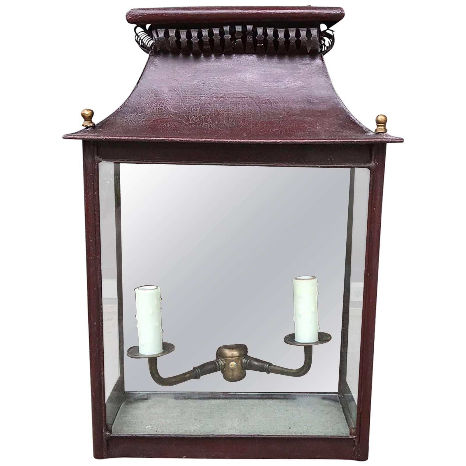 Late 19th-Early 20th Century Regency Style Tole Wall Lantern