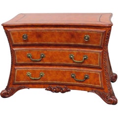 Lineage Leather Wrapped French Louis XV Style Dresser Chest Commode