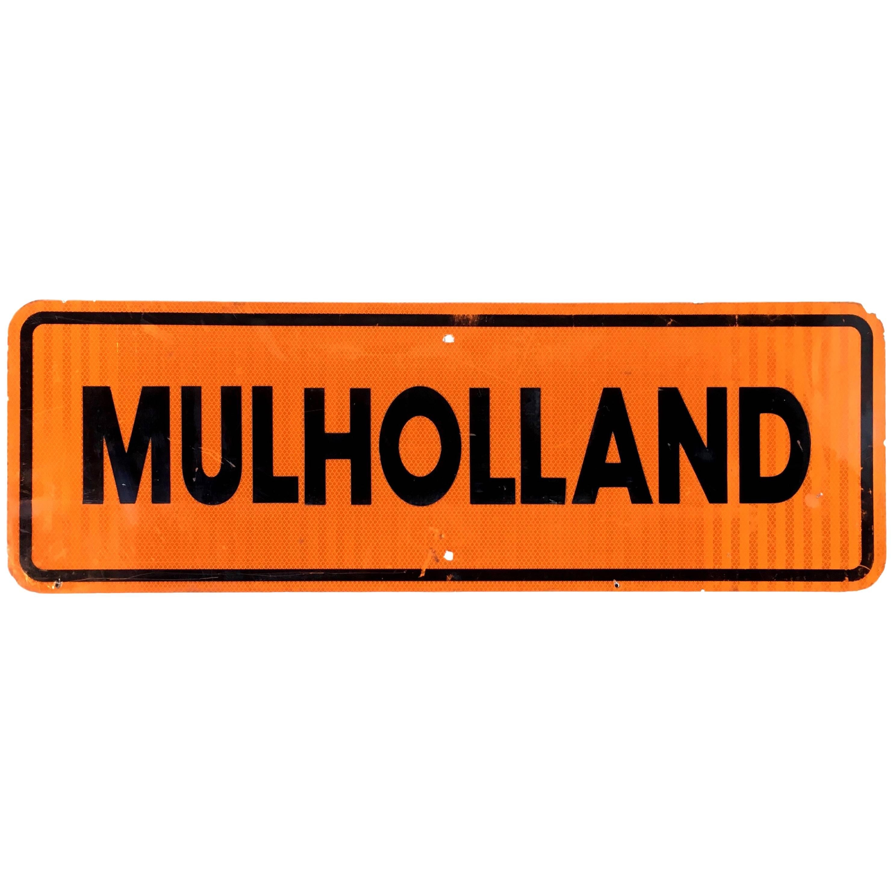 Rare Mulholland Street Sign