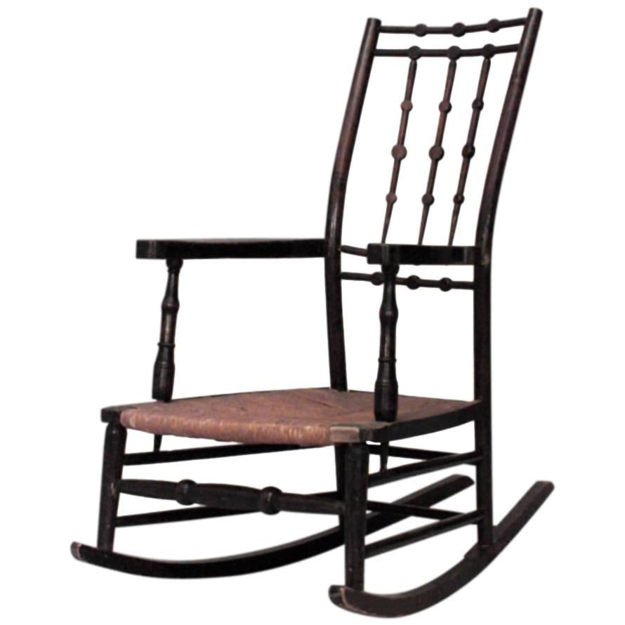 American Shaker Stained Maple Rocking Chair 