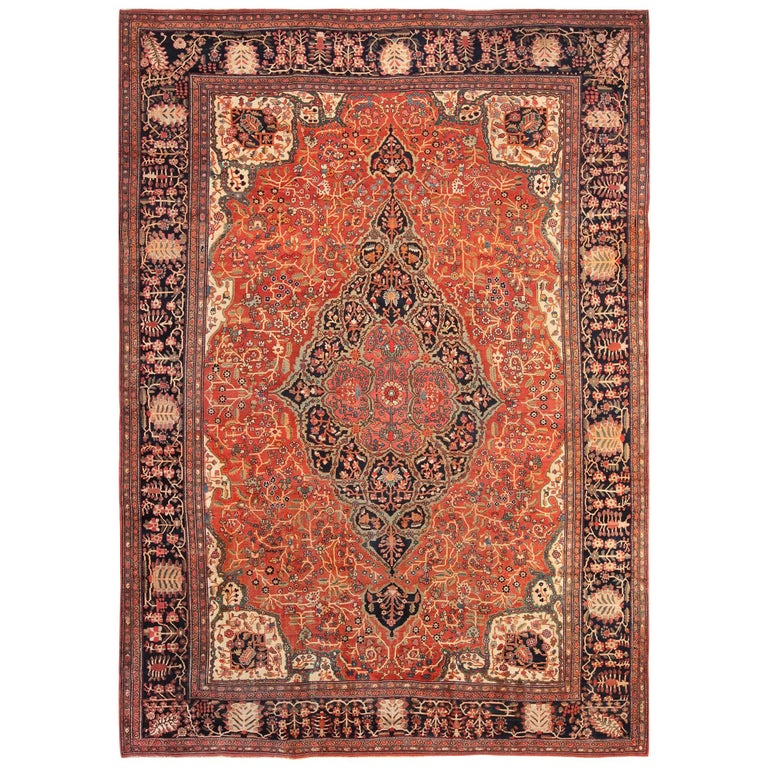 Large Antique Persian Sarouk Farahan Rug For Sale at 1stdibs