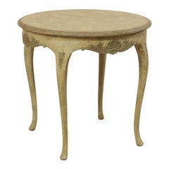 Rococo Style Swedish Round Painted Wood Occasional Table with Seashell Motifs