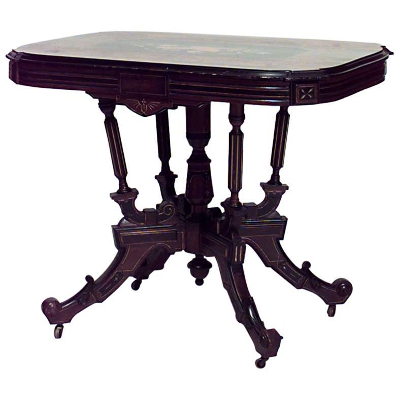 American Victorian Rosewood Center Table