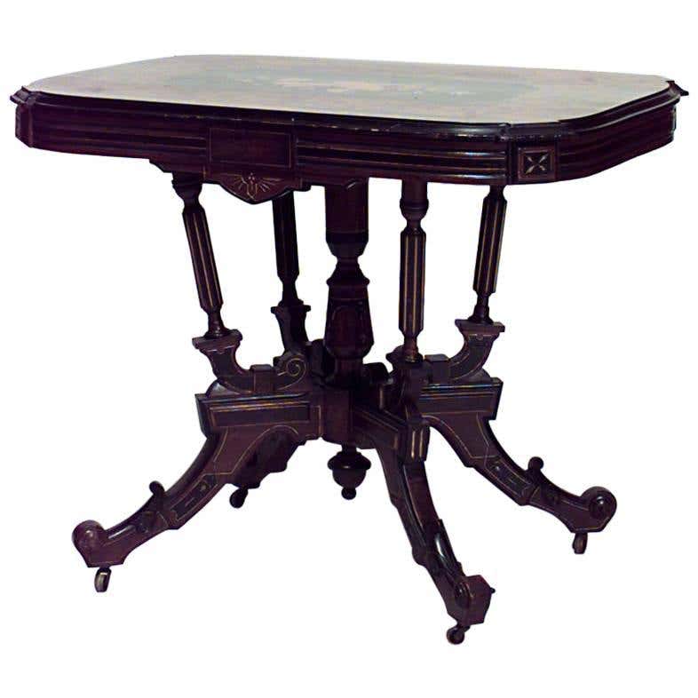 American Victorian Roux Rosewood Center Table For Sale at 1stDibs