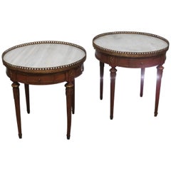 Pair of Jansen Style Marble-Top End Tables