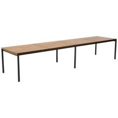 Long Bench or Coffee Table by Florence Knoll, Steel and Walnut