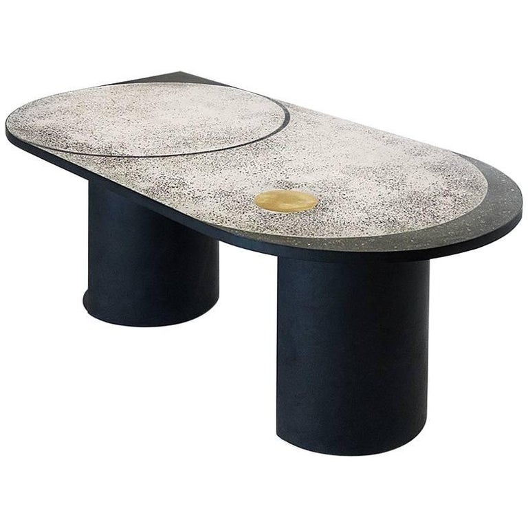 Mosaic Geometric Brass Table, Rooms For Sale at 1stDibs