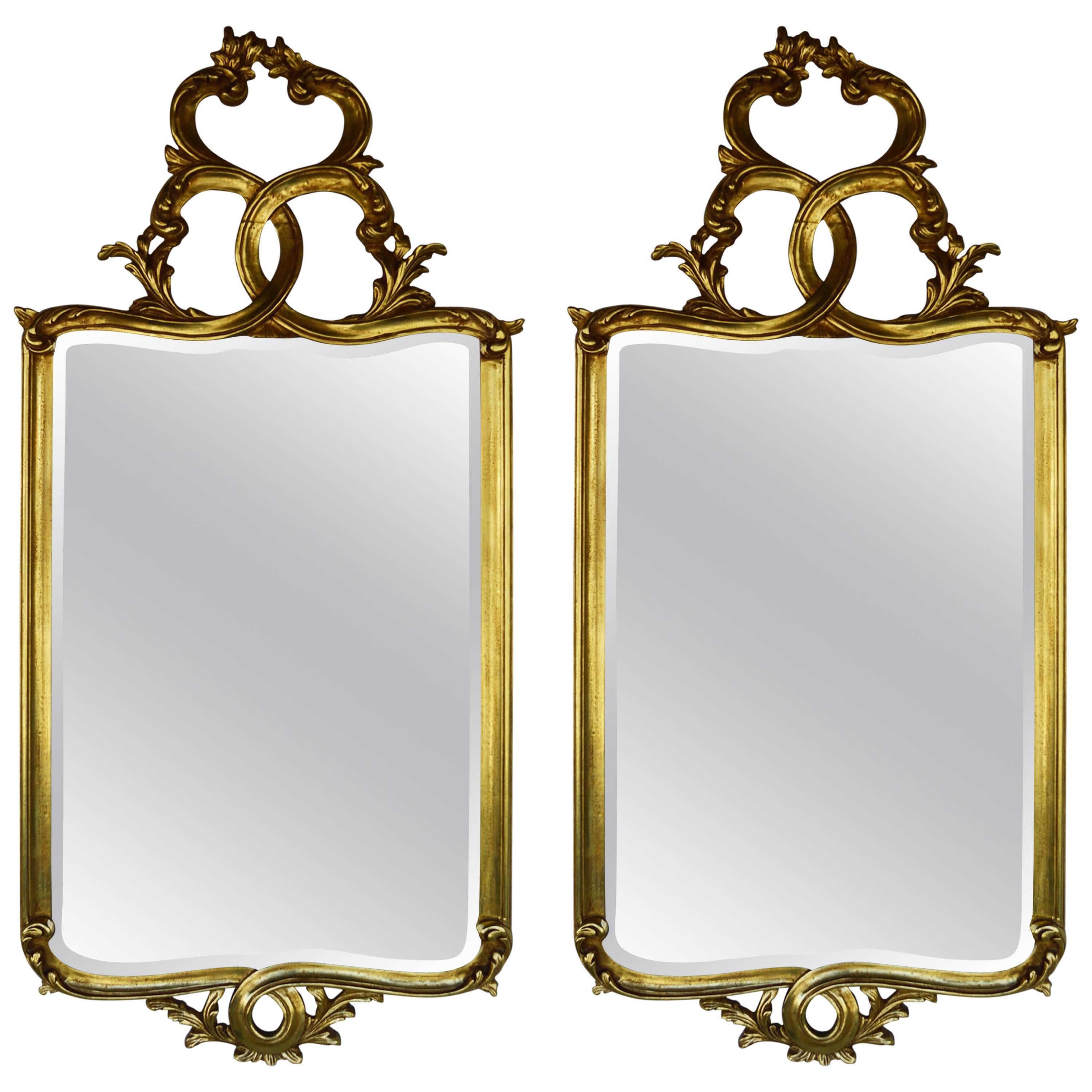 Pair of Hand-Carved Italian Mirrors