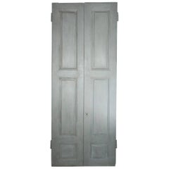 Pair of Antique Panelled Painted Doors
