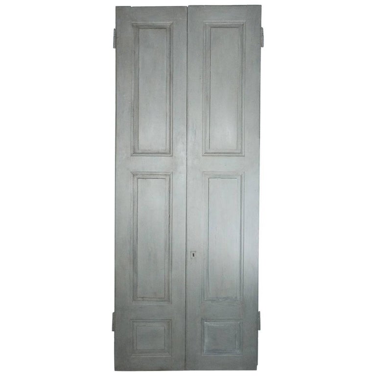 Pair of Antique Panelled Painted Doors at 1stDibs