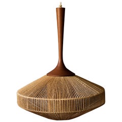 Lampe pendante Morup en teck danois &